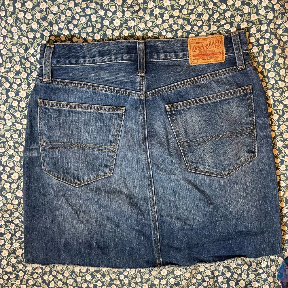 NWT Lucky Brand High Waist Denim Mini Skirt 26 - Picture 6 of 9
